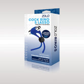 Zolo Rechargeable Cock Ring and Lasso for Enhanced Intimacy and Pleasure Blue Cock Rings Vibrating